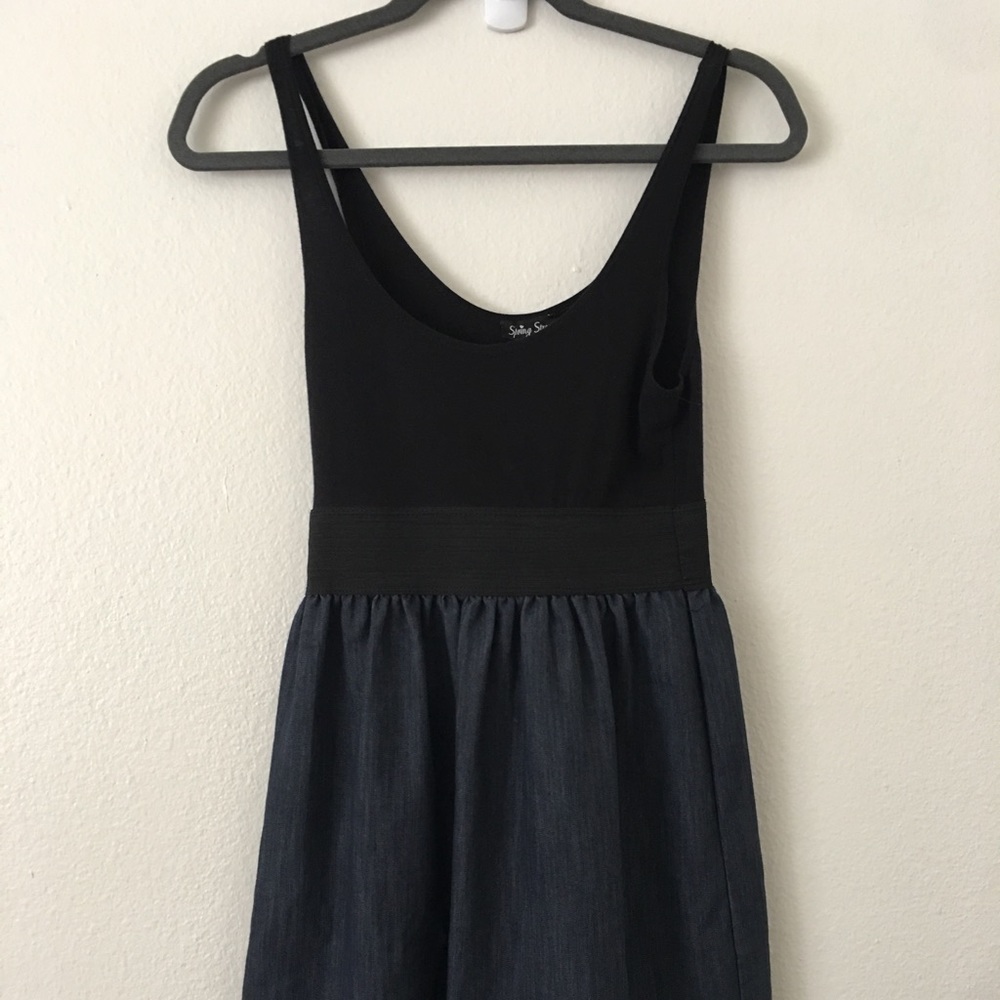 Black and denim dress